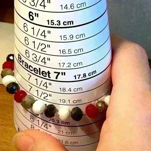 Muti Colored Faceted Glass Bead  Stretch Bracelet - Picture 4 of 4